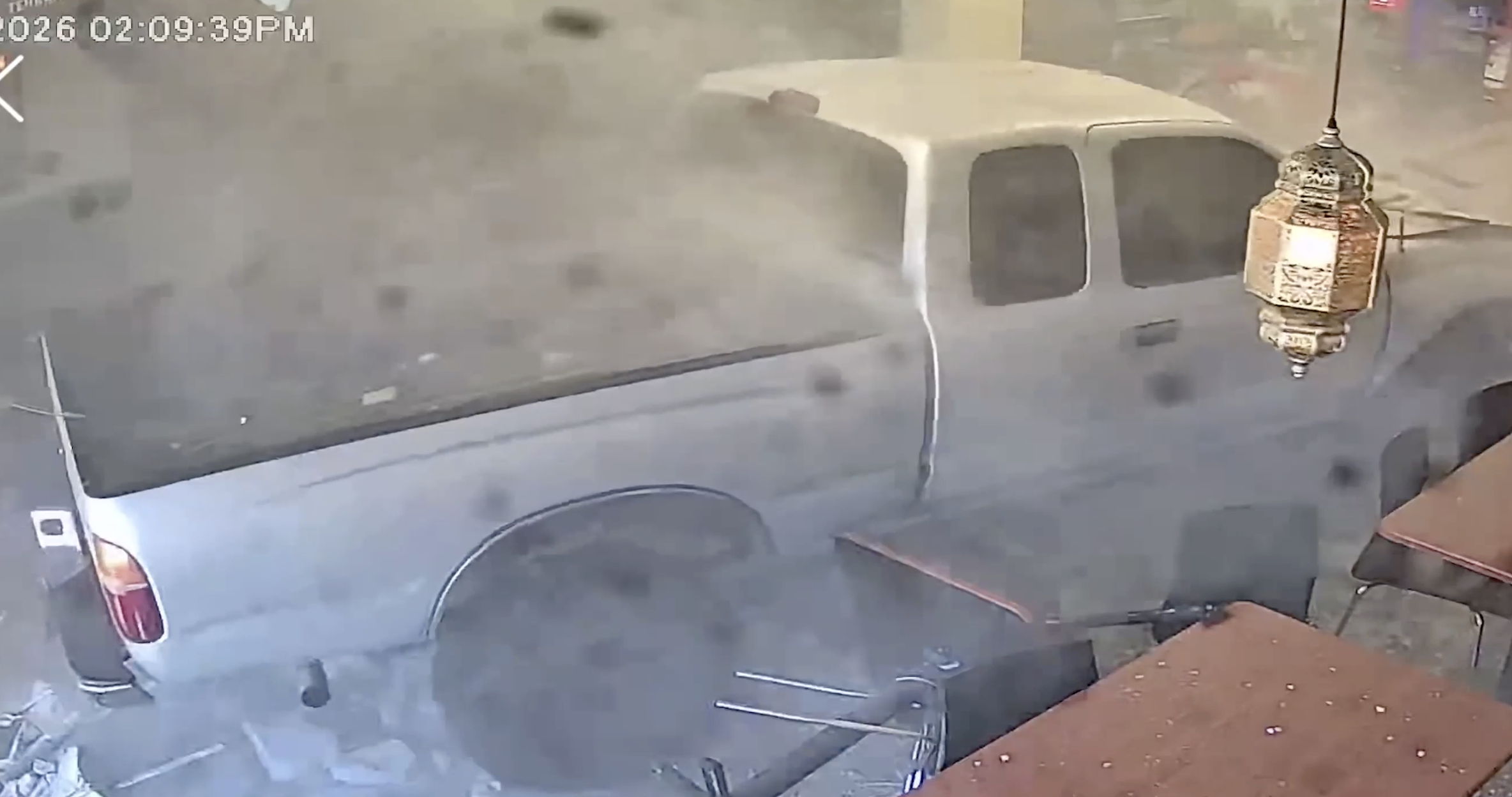 Watch: Suspected drunk driver crashes truck into California restaurant — Wayne Dining news